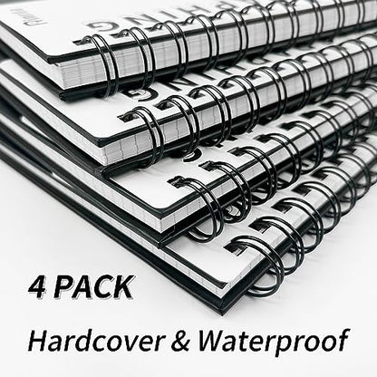 Large Lined Notebook Spiral Notebook 8.5" x 11"-4 Pack LINED Notebook 7mm Ruled Hardcover Notebook 120 Pages 100 GSM Thick Paper Notebook Hardcover Journal for School, Office,Study and Notes - size: A4, style: LINED NOTEBOOK