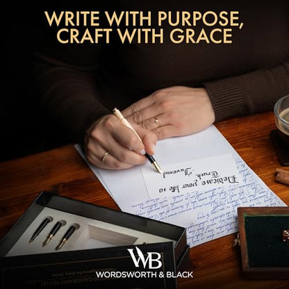 Wordsworth & Black Luxury Bamboo Maple Calligraphy Pen Set, 6 Nibs - color: Maple Wood
