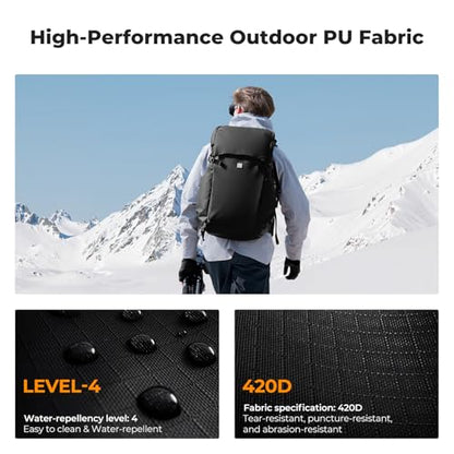K&F CONCEPT Camera Backpack, 40L Large Capacity Camera Bag - color: Black, size: X-Large