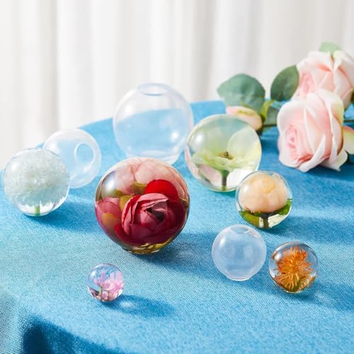12Pcs Transparent Epoxy Resin Molds Silicone Set, Clear Silicone Molds for Epoxy Resin Include Seamless Sphere Resin Molds,Deep Cube,Molds for Resin Casting