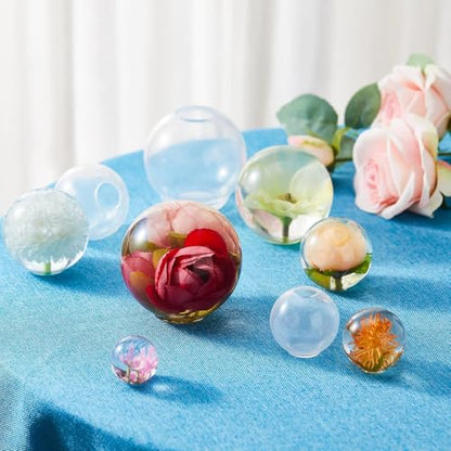 12Pcs Transparent Epoxy Resin Molds Silicone Set, Clear Silicone Molds for Epoxy Resin Include Seamless Sphere Resin Molds,Deep Cube,Molds for Resin Casting