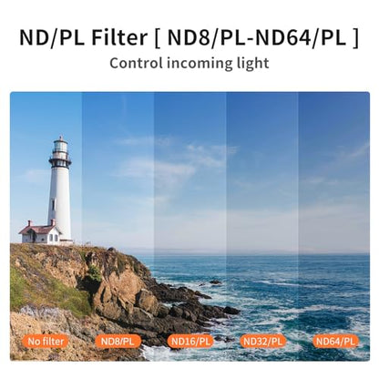 CQT Avata 2 NDPL Lens Filter Set, Multi-Coated ND Filter Camera Lens for DJI Avata 2 FPV Drone Accessories (4 Pack(ND8PL ND16PL ND32PL ND64PL))