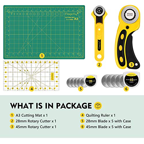 Magicfly Rotary Cutter Set, 45mm and 28mm