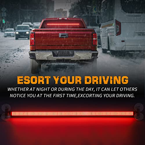 XRIDONSEN 35 inch Traffic Advisor Light Bar 144 LED Red Emergency Lights - color: Red