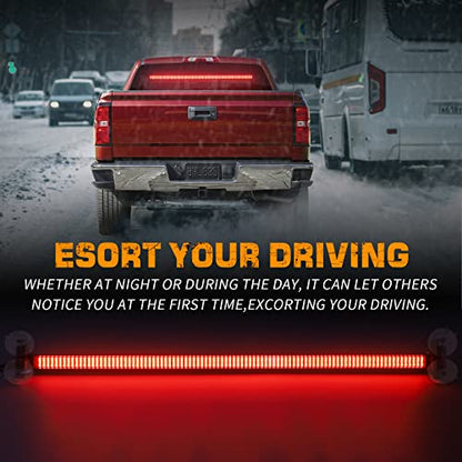 XRIDONSEN 35 inch Traffic Advisor Light Bar 144 LED Red Emergency Lights - color: Red