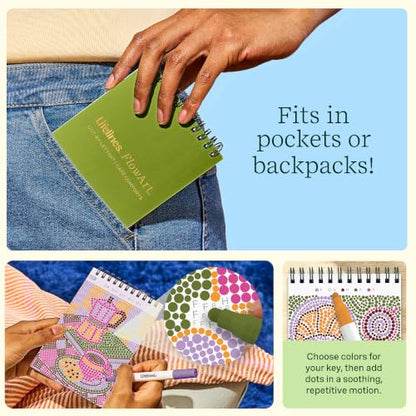 Lifelines FlowArt Mini Activity Pad, 3-Pack - Dot-by-Letter Coloring Books - size: Minis, style: 3 Pack - Café Comforts