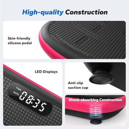 Merach CV40 Curved Vibration Plate Exercise Machine with 440lbs Capacity - color: Magenta