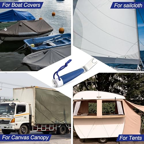 Enhon Boat Canvas Snap Tool, Dual-Ended Stainless Steel Remover Blue - color: Blue