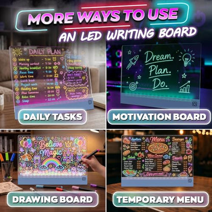 16-Inch LED Drawing Board Rechargeable; Fun Birthday Gift - color: Blue