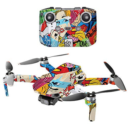 MIGHTY SKINS Compatible with DJI Mini 2 Portable Drone - Cartoon Mania | Protective, Durable, and Unique Vinyl Decal wrap Cover | Easy to Apply, Remove, and Change Styles | Made in The USA - color: Cartoon Mania