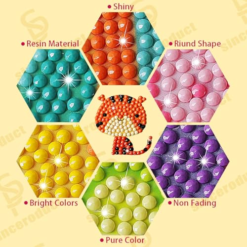 sinceroduct 64 PCS 5D Diamond Sticker Kit, Animals and Dinosaurs - color: 64 Animals