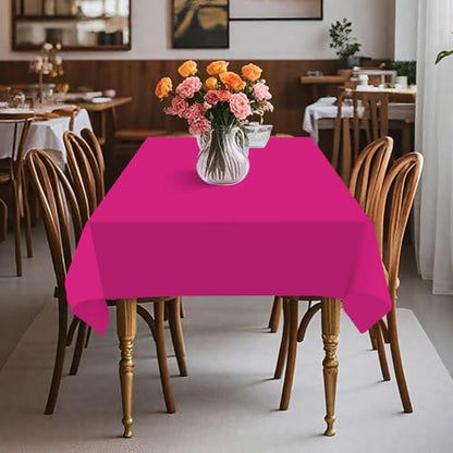 54IN X 320FT Plastic Table Cover Roll with Cutter Box, Cut to Size Plastic Table Cloths for Parties, Birthday, (Fuchsiae, 54"x3840"(Rectangular)) - color: Fuchsia, size: 3840" x 54" (Rectangular)