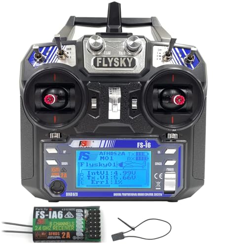 FLYSKY FS-i6 6CH 2.4GHz Radio System RC Transmitter Controller with FS-iA6 Receiver for RC Helicopter Plane Quadcopter Glide(Model_2)