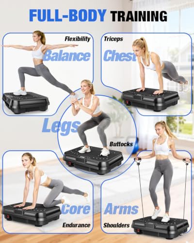 Bigzzia Vibration Plate Exercise Machine for Lymphatic Drainage & Fitness - color: black