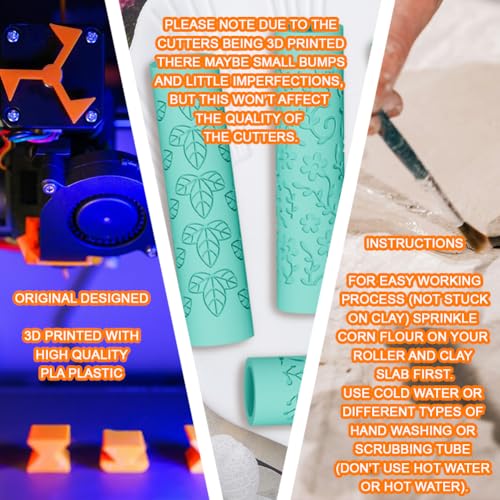 ORIGACH 5Pcs Mandala Paisley Polymer Clay Texture Roller for Earring Making - style: Flower Mandala & Paisley