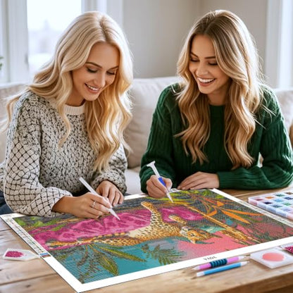YOYA Large Diamond Art Kits for Adults, Leopard 5D Large Diamond Painting - color: Leopard 503