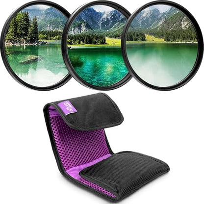 Altura Photo 58mm Camera Lens Filter Kit, UV, Polarizing & ND with Case - size: 58MM