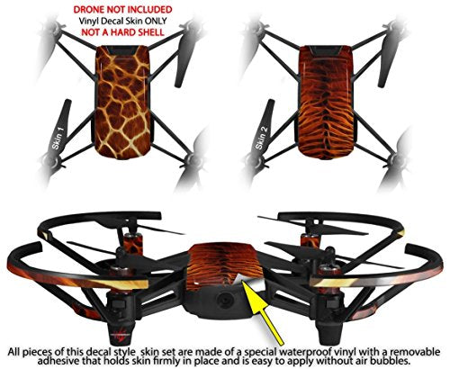 Skin Decal Wrap 2 Pack Compatible with DJI Ryze Tello Fractal Fur Giraffe Drone NOT Included