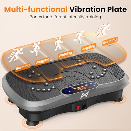 AXV Vibration Plate Exercise Machine Fitness Platform Body Vibrating Board - color: BT.PRO.GRAY
