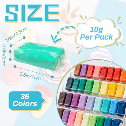 Air Dry Clay 36 Colors,Magic Clay Modeling Clay,DIY Molding Magic Clay - color: Multi-Color - 36 Colors