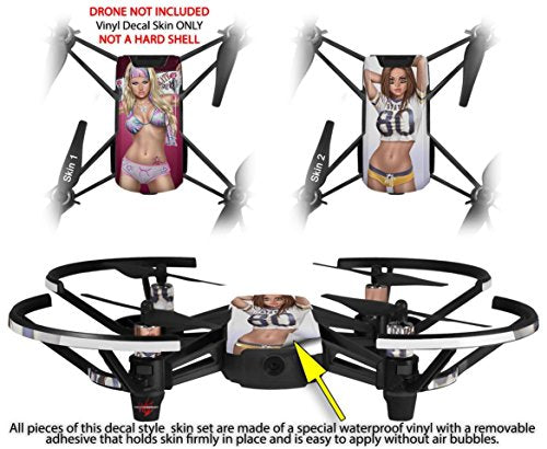 Skin Decal Wrap 2 Pack Compatible with DJI Ryze Tello Boarder Pin Up Girl Drone NOT Included