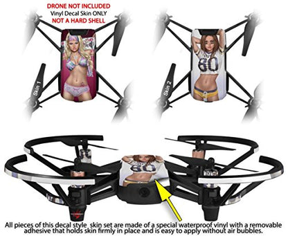 Skin Decal Wrap 2 Pack Compatible with DJI Ryze Tello Boarder Pin Up Girl Drone NOT Included