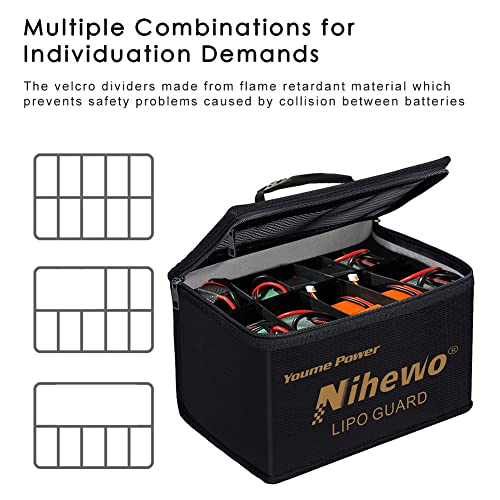 Lipo Bag Fireproof Explosionproof Lipo Battery Bag Divider Large Capacity