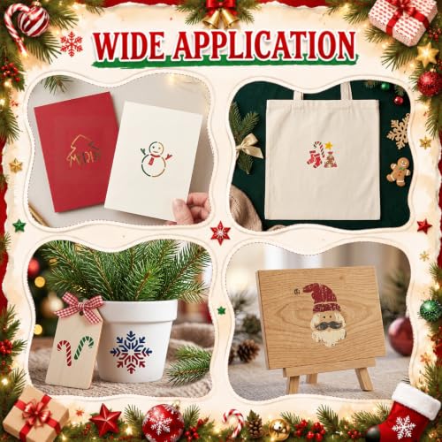 Fainne 100 Pcs 1.5 Inch Christmas Small Stencils for Crafts - style: Christmas