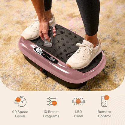 Lifepro HexaPlate Lite Compact Vibration Plate with Magnetic Acupoints - color: Rose Gold