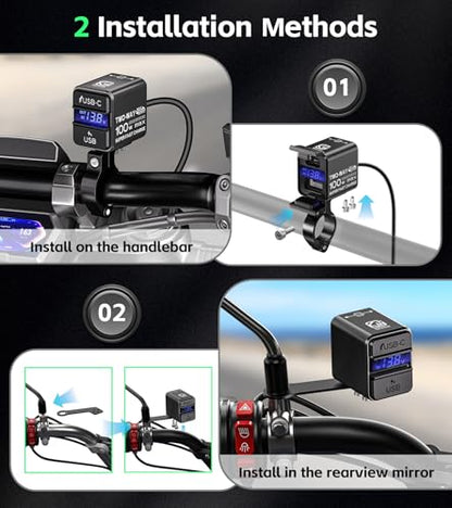 Kewig Motorcycle Battery Charger, USB Charger 100W Fast Two-Way Charging