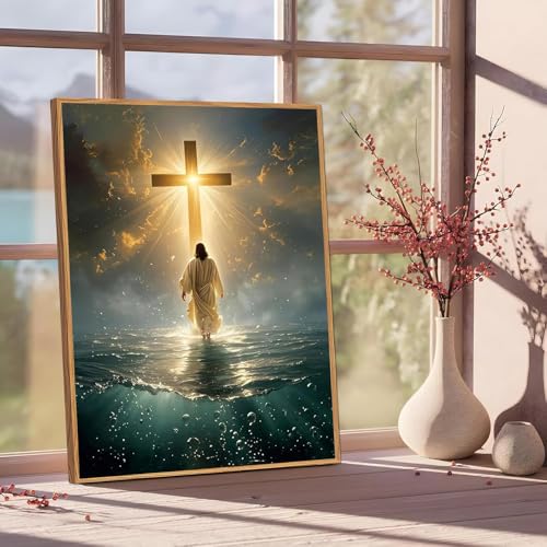 Jesus Paint by Numbers Kit for Adults Framed Canvas 12X16 in, Frameworkless - color: YH02824