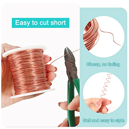 Aluminum Wire, 20 Gauge 328 Feet Bendable Metal Wire with Spool for Craft Jewelry Making (Copper) - color: Copper, size: 20 Gauge/0.8mm