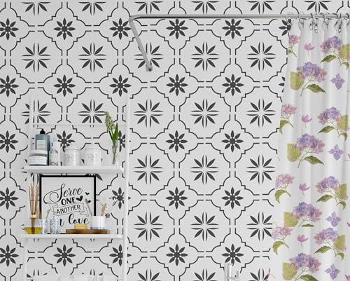 16 PCS Talavera Spanish Tile Stencil Set 8x8 - Reusable Floor Stencils - size: 8 X 8 Inch