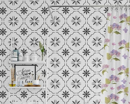 16 PCS Talavera Spanish Tile Stencil Set 8x8 - Reusable Floor Stencils - size: 8 X 8 Inch