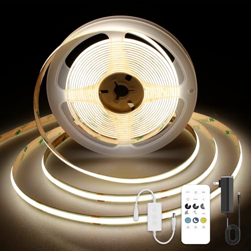 COB LED Strip Lights 9.84ft, Natural White 4000K LED Light Strip, DC24V Tape Light, CRI93+, Bluetooth App Control, Dimmable LED Strips for Bedroom,Cabinet,Living Room. - color: 4000K, size: 9.84FT