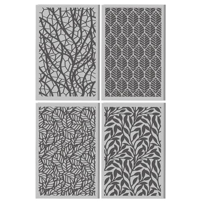 4 Pcs Leaf Texture Pattern Polymer Clay Texture Sheet Rubber Clay Texture Mat for Polymer Clays Making Earrings Jewelry DIY Crafts, 4 × 2.5 Inch