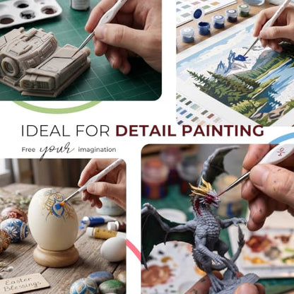 Nicpro 18 PCS Miniature Paint Brushes, Micro Model Detail Paint Brush Set - size: 18 PCS