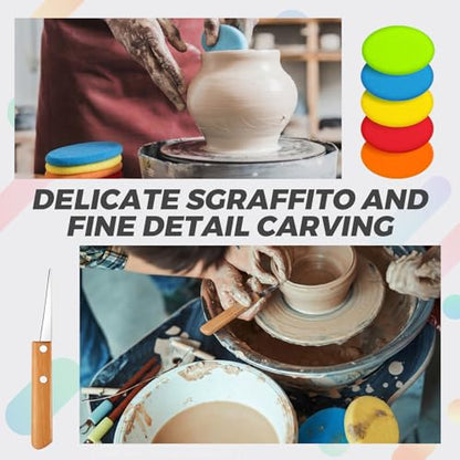 Leriton 2 Pack Clay Carving Tools Pottery Scrapers, Set 1, Multicolor - color: Multicolor, style: Set 1