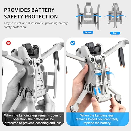 STARTRC PHOTO Mini 4 Pro Landing Gear for DJI Mini 4 Pro Drone Accessories，Landing Leg Protector Extended Foldable Feet