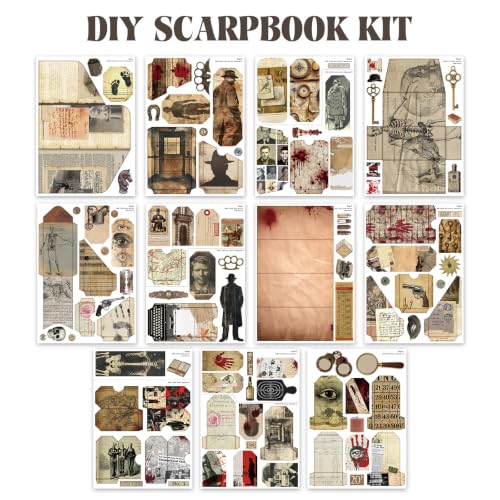 Junk Journal Kit Mystery Detective Ephemera Set for Crafts - color: Mystery_file