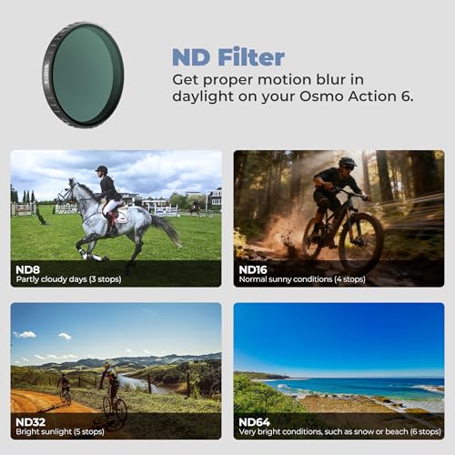 Freewell ND8, ND16, ND32, ND64 Standard Day Filter Set for Osmo Action 6 - style: Standard Day ND Kit
