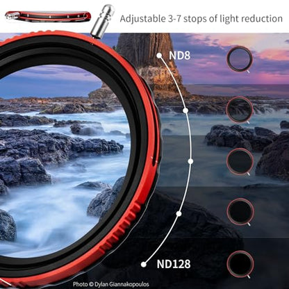 Haida 82mm Pro II Multi-Coating Circular Polarizer + Variable Neutral Density SLR Camera Lens Filter Waterproof Scratch Resistant Nano-Coating CPL + VND (2 in 1) - size: 82mm