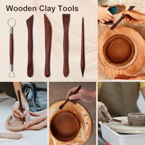Amrules 43 Pcs Polymer Clay Sculpting Tools Kit for Adults, Red - color: Red-43Pcs