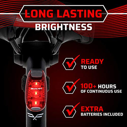 Bike Lights for Night Riding, USB Rechargeable Front and Back Lights, LED Bicycle Headlight and Tail Light Set, Water Resistant Bike Lights Rechargeable for Mountain Bikes, Kids Bike Light, MTB Light - color: Tail Lights | Red & Green