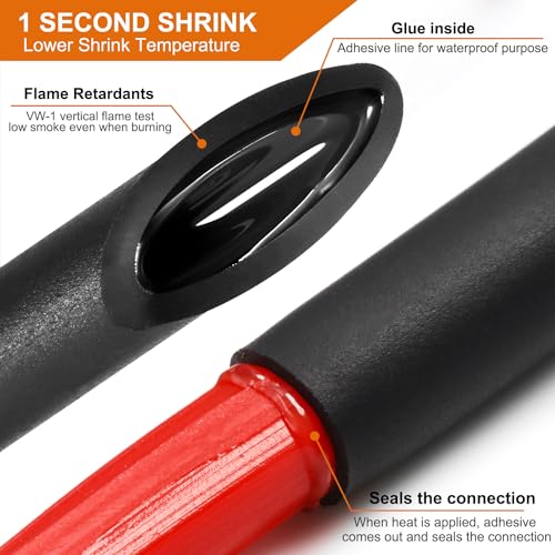 Chanzon 27 pcs Extra Long 80mm Heat Shrink Tubing Assorted Kit 4:1 Ratio