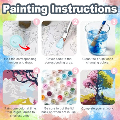 Tree of Life Framed Paint by Numbers Kit for Adults Beginner 8x12 inch - color: Frame-OP-US11