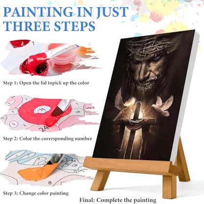 Jesus Paint by Numbers Kit for Adults Framed Canvas 12X16 in, Frameworkless - color: YH02812