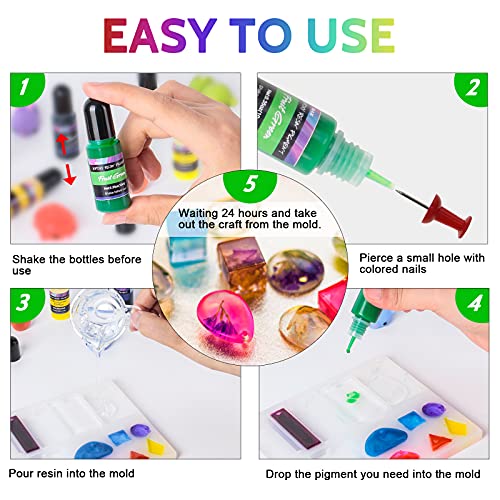 Epoxy Resin Pigment, 27 Bottles Resin Colorant Liquid Dye for Jewelry Make