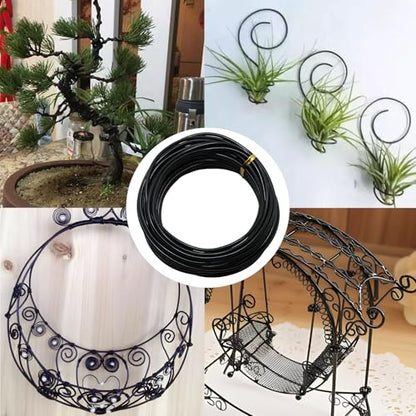 9 Gauge(3mm) Aluminum Craft Wire, 33Ft Bendable Metal Wire, Black - color: Black, size: 3mm