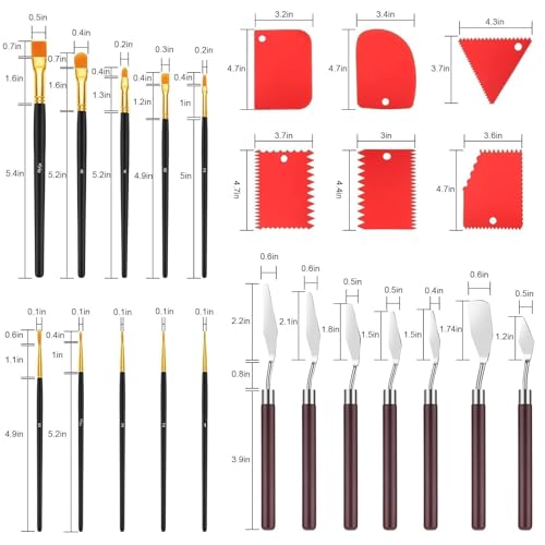 EEEKit Palette Knife Set: 23PCS Painting Tools for Oil Canvas/Watercolor/Acrylic